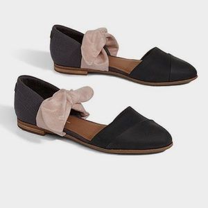 TOMS Jutti D'Orsay Bow Pointed Toe Flats 7.5
